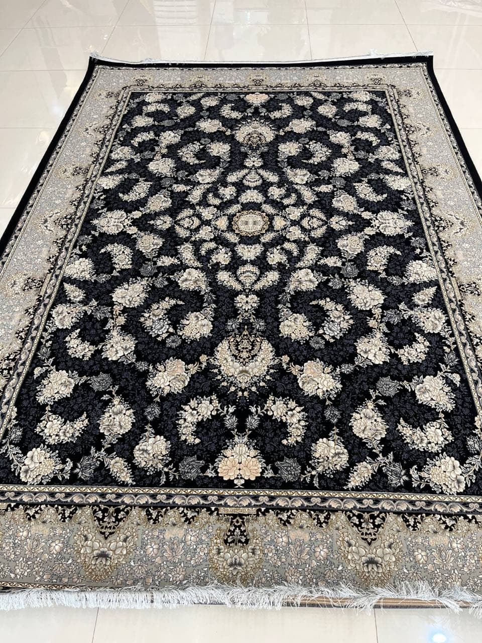 ساده سنگین وزن رزا طلاکوب سرمه ای - L571